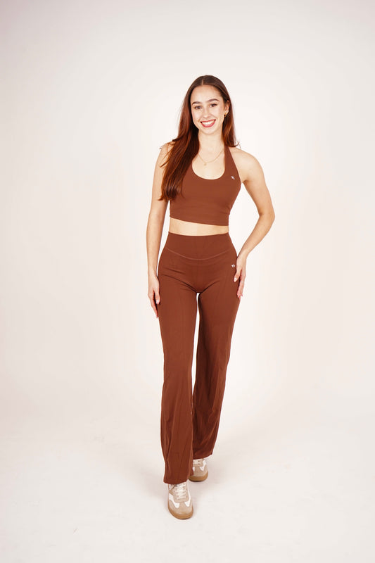 BLOOM Wide Leg Legíny Hnědé